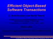 Efficient ObjectBased Software Transactions