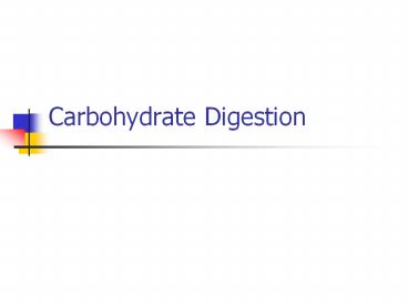 Carbohydrate Digestion