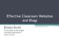 Effective Classroom Websites and Blogs PowerPoint PPT Presentation