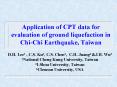 Application of CPT data for evaluation of ground liquefaction in ChiChi Earthquake, Taiwan PowerPoint PPT Presentation
