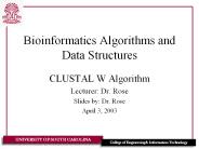 Bioinformatics Algorithms and Data Structures
