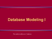 Database Modeling I