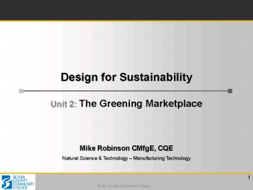 Design for Sustainability