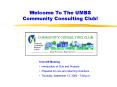 Welcome To The UMBS Community Consulting Club PowerPoint PPT Presentation