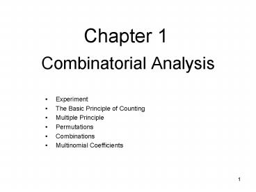 Combinatorial Analysis