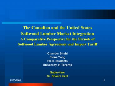 The Canadian and the United States