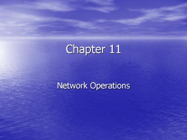 Network Operations