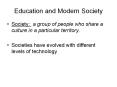 Education and Modern Society PowerPoint PPT Presentation