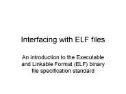 Interfacing with ELF files