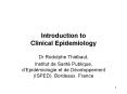 Introduction to Clinical Epidemiology PowerPoint PPT Presentation