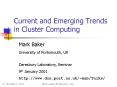 Current and Emerging Trends in Cluster Computing PowerPoint PPT Presentation