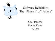 Software Reliability: The Physics of Failure