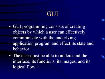 GUI presentation | free to view