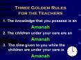 Three Golden Rules for the Teachers PowerPoint PPT Presentation