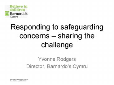 Responding to safeguarding concerns sharing the challenge