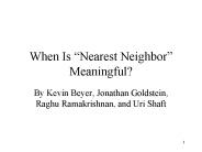 When Is Nearest Neighbor Meaningful