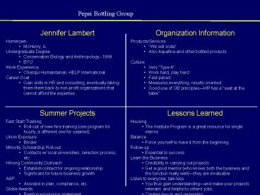 Pepsi Bottling Group