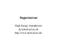 Supernovae PowerPoint PPT Presentation