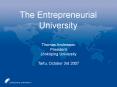 The Entrepreneurial University PowerPoint PPT Presentation