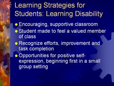 Learning Strategies for Students: Learning Disability