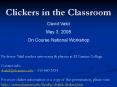 Clickers in the Classroom PowerPoint PPT Presentation