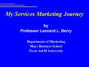 My Services Marketing Journey