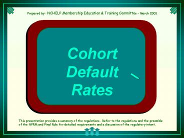 Cohort Default Rates