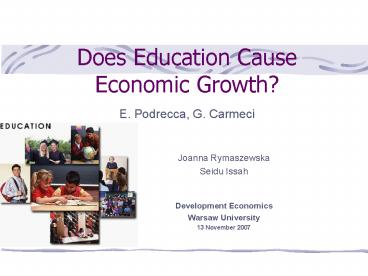 Does Education Cause Economic Growth