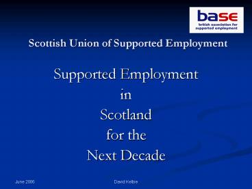Scottish Union of Supported Employment