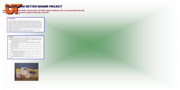 THE BUILDING BETTER BRAINS PROJECT