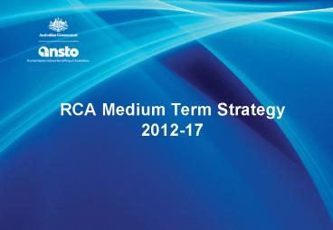RCA Medium Term Strategy 201217