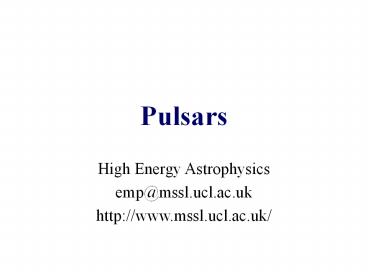 Pulsars