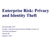 Enterprise Risk: Privacy and Identity Theft