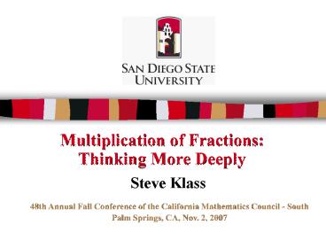 Multiplication of Fractions: Thinking More Deeply