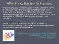 HIPAA Privacy Education for Physicians PowerPoint PPT Presentation