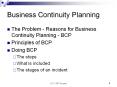 Business Continuity Planning PowerPoint PPT Presentation