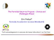 The Fermilab Neutrino Program Status and Challenges Ahead