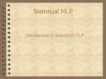 Statistical NLP