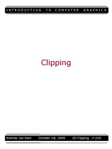 Clipping
