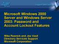 Microsoft Windows 2000 Server and Windows Server 2003: Password and Account Lockout Features Mike Re PowerPoint PPT Presentation