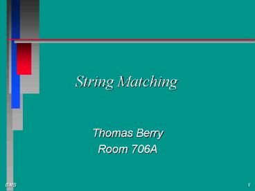 String Matching presentation | free to view