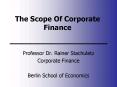 The Scope Of Corporate Finance PowerPoint PPT Presentation