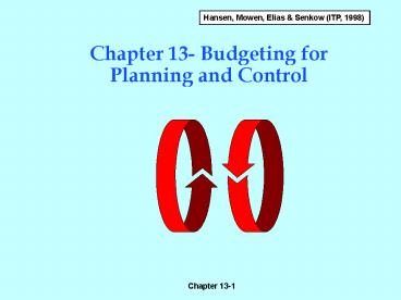 Chapter 13 Budgeting for Planning and Control