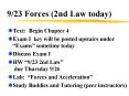 923 Forces 2nd Law today PowerPoint PPT Presentation