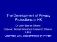 The Development of Privacy Protections in HK PowerPoint PPT Presentation