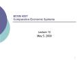ECON 4337 Comparative Economic Systems PowerPoint PPT Presentation