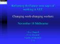 Reframing the Future new ways of working in VET Changing workchanging workers November 18 Melbourne PowerPoint PPT Presentation