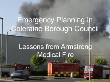 Emergency Planning in Coleraine Borough Council