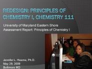 Redesign: principles of Chemistry I, chemistry 111