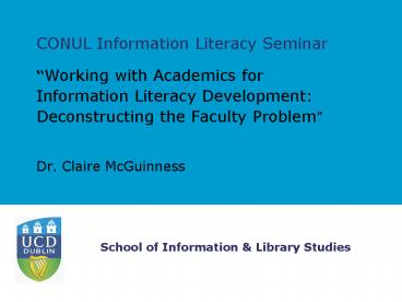 CONUL Information Literacy Seminar